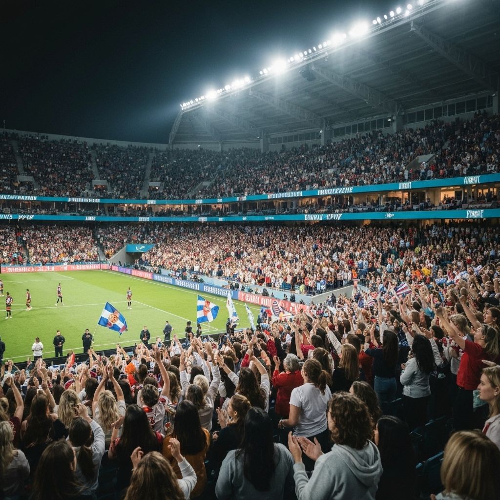 Women's football crowd